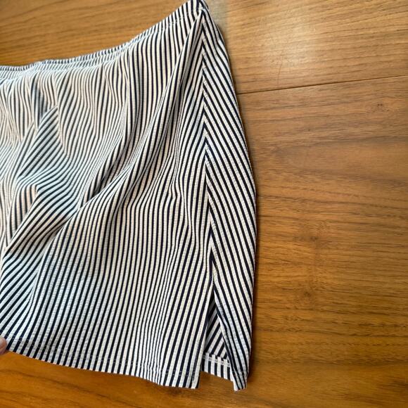 Cacique Swim Tiered Tankini Size 3X 24 Skirted Bottom 4X 28 Blue White Stripe - Picture 4 of 8